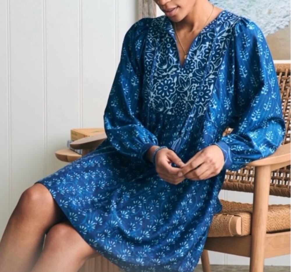 Faherty Solstice Mini Dress, Sunburst Mix Print, Size XXS, NWT